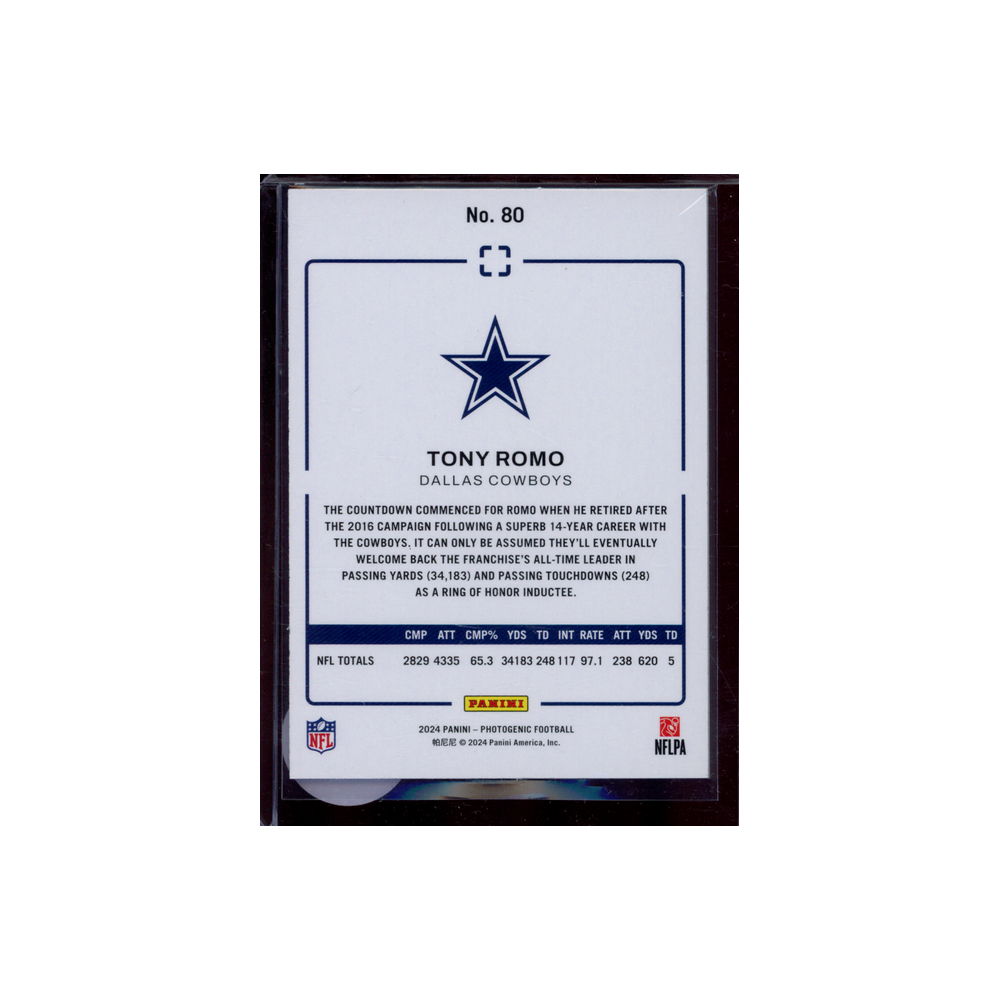 Tony Romo 2024 Panini Photogenic Football /75
