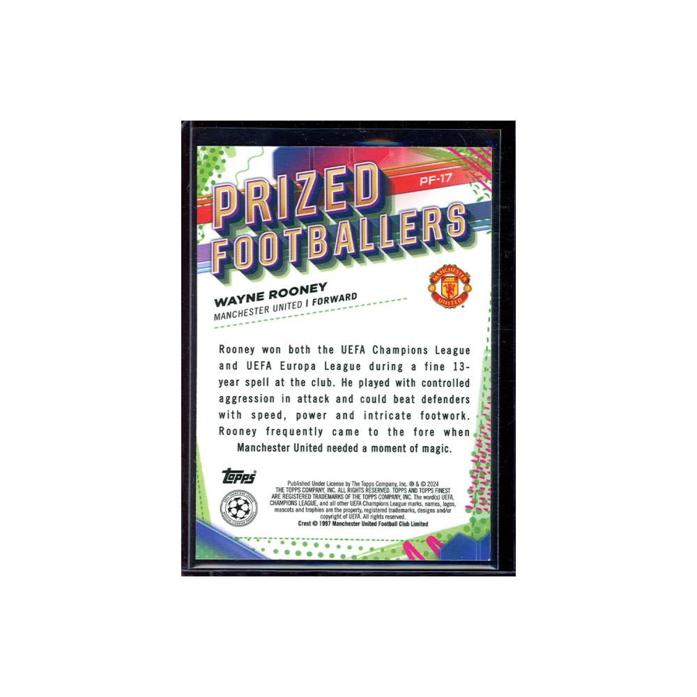 Wayne Rooney 2023-24 Topps Finest UCC Soccer Prized Footballers
