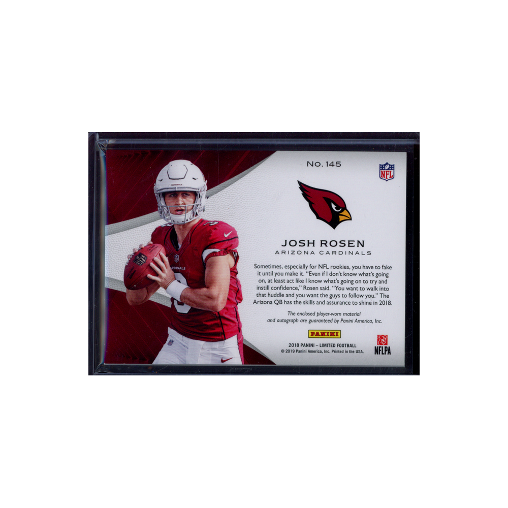 Josh Rosen 2018 Panini Limited Football Rookie Patch On-Card Auto /125