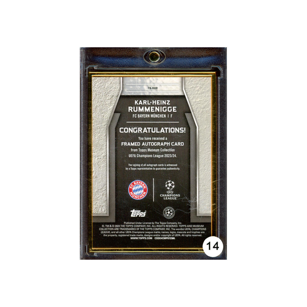 Karl-Heinz Rummenigge 2023-24 Topps Museum Framed Auto /99