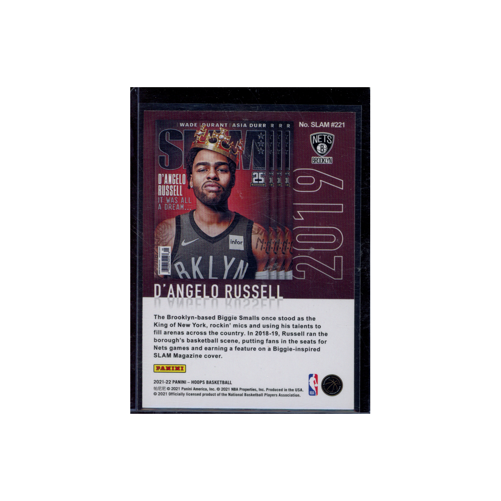 D'Angelo Russell 2021-22 Panini Hoops Basketball SLAM #221