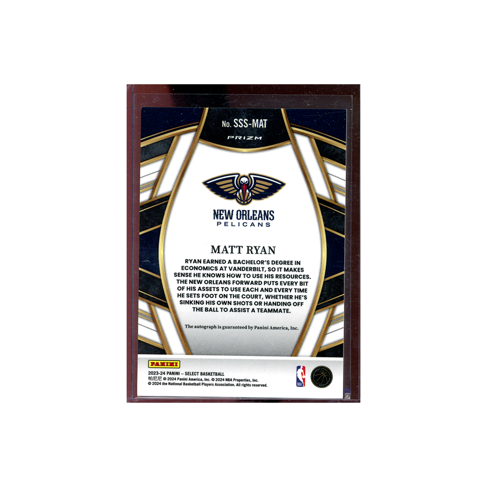 Matt Ryan 2023-24 Panini Select Basketball Auto