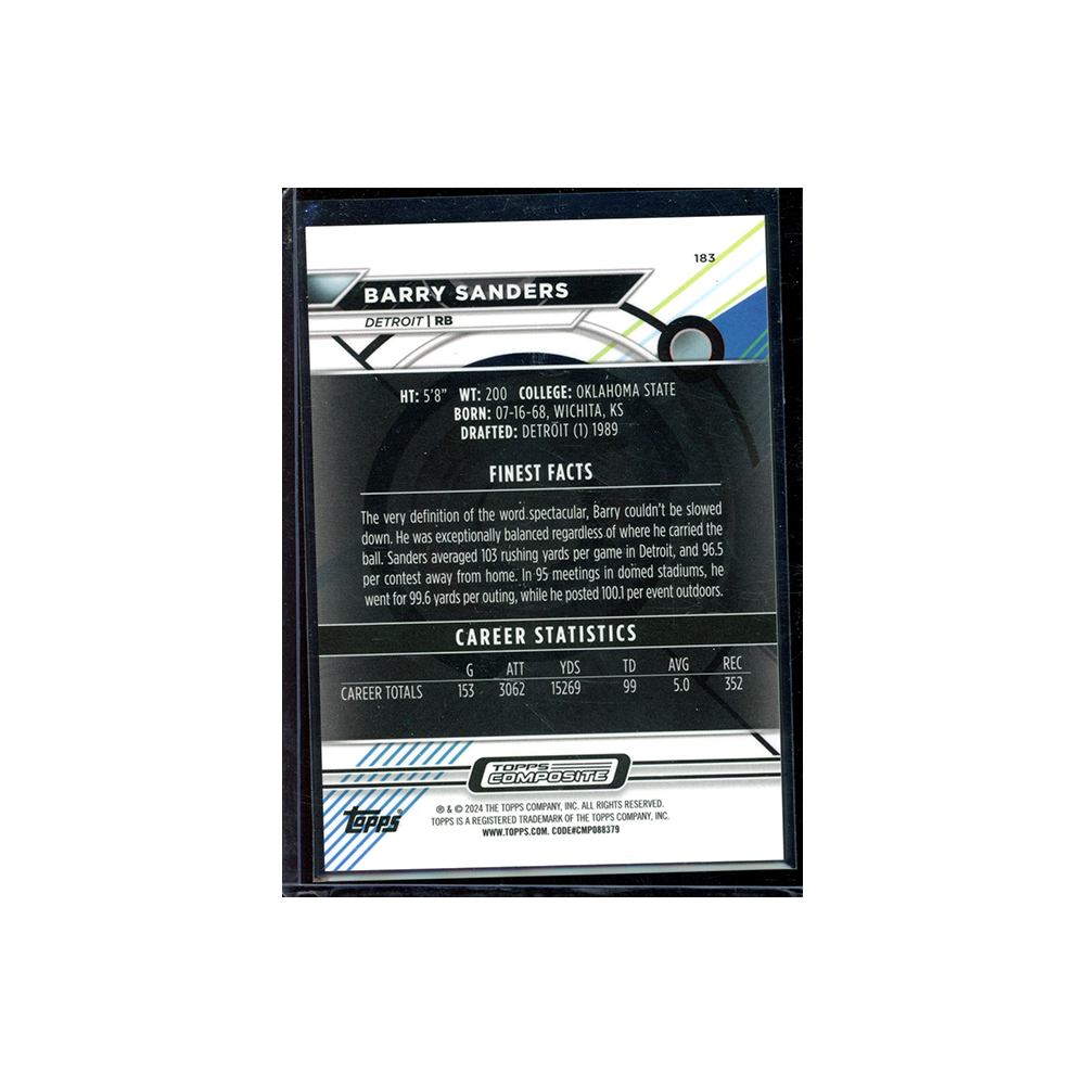 Barry Sanders 2023 Topps Composite Football Finest Blue /325