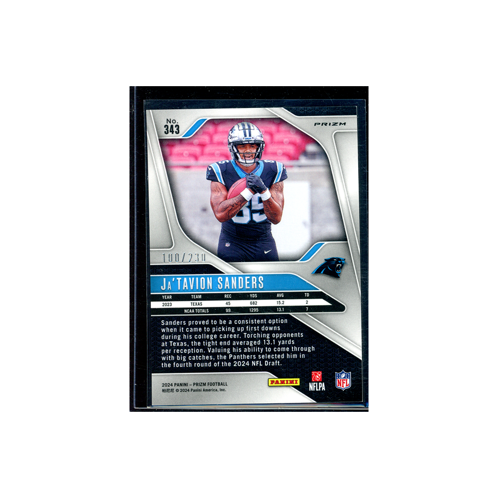 Ja'Tavion Sanders 2024 Panini Prizm Football Blue Wave Rookie /230