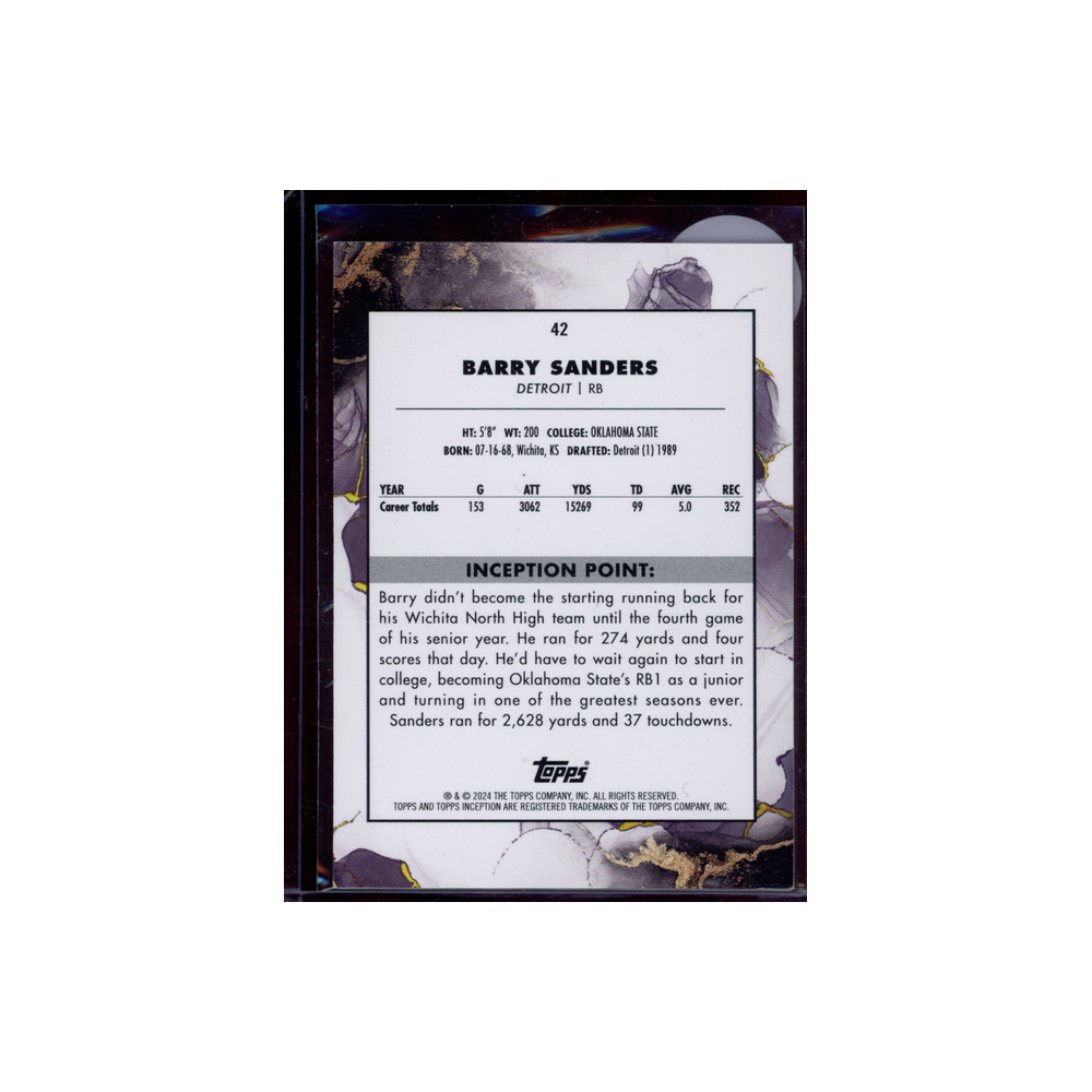 Barry Sanders 2024 Topps Inception Football /75