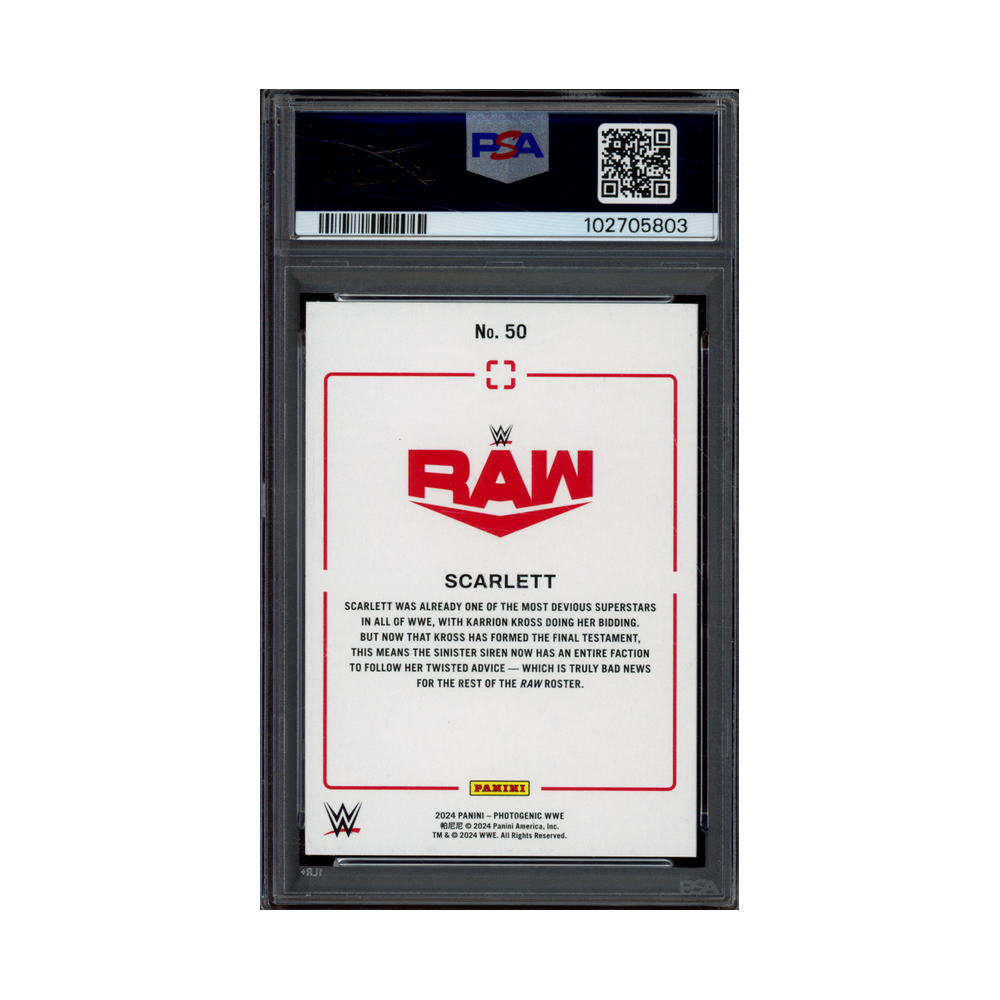 Scarlett 2024 Panini Photogenic WWE Maze /25 PSA 8