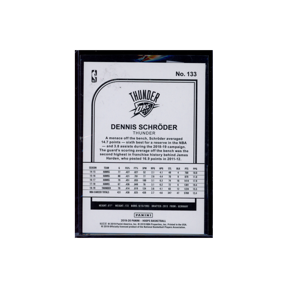 Dennis Schröder 2019-20 Panini Hoops Basketball Artist Proof Gold /10
