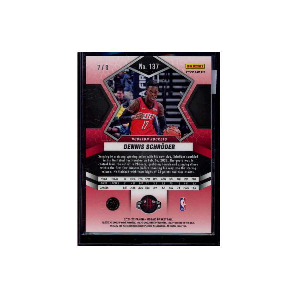 Dennis Schröder 2021-22 Panini Mosaic Basketball Black/Gold /8