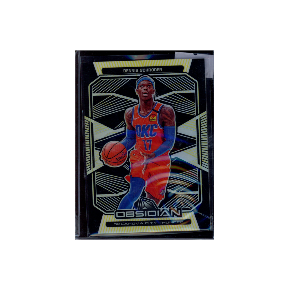 Dennis Schröder 2019-20 Panini Obsidian Basketball Electric Etch Yellow /10