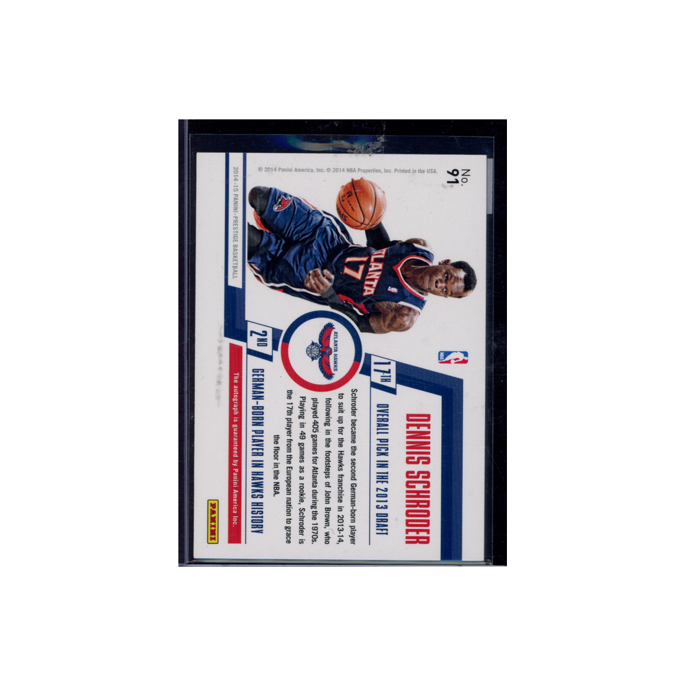 Dennis Schröder 2014-15 Panini Prestige Basketball Bonus Shots Auto /25