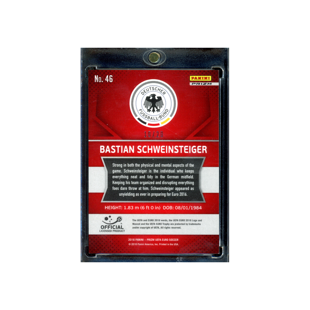 Bastian Schweinsteiger 2016 Panini Prizm UEFA Euro Soccer Orange /20 #46