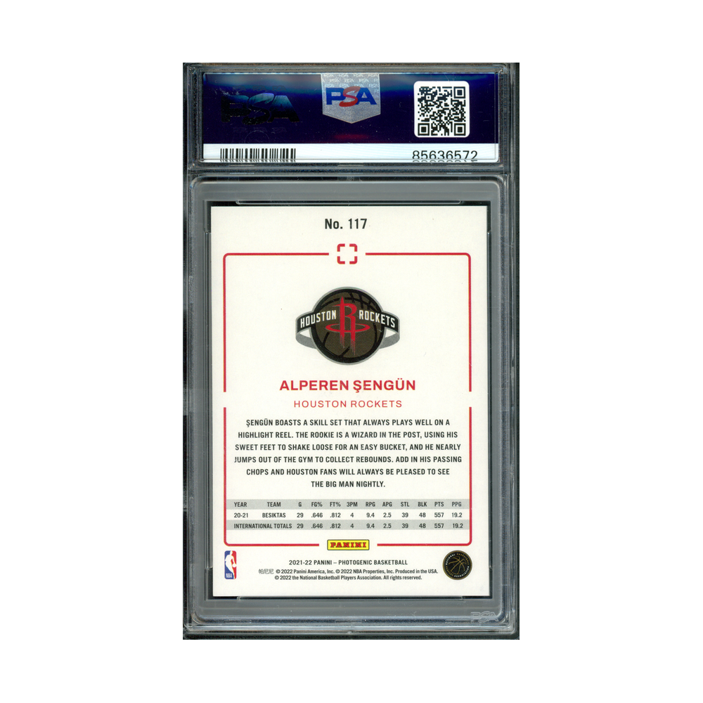 Alperen Sengun 2021-22 Panini Photogenic Basketball Diamond Anniversary Rookie /75 PSA 9