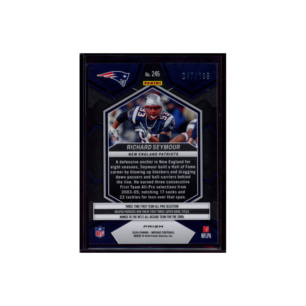 Richard Seymour 2024 Panini Mosaic Football Orange /199