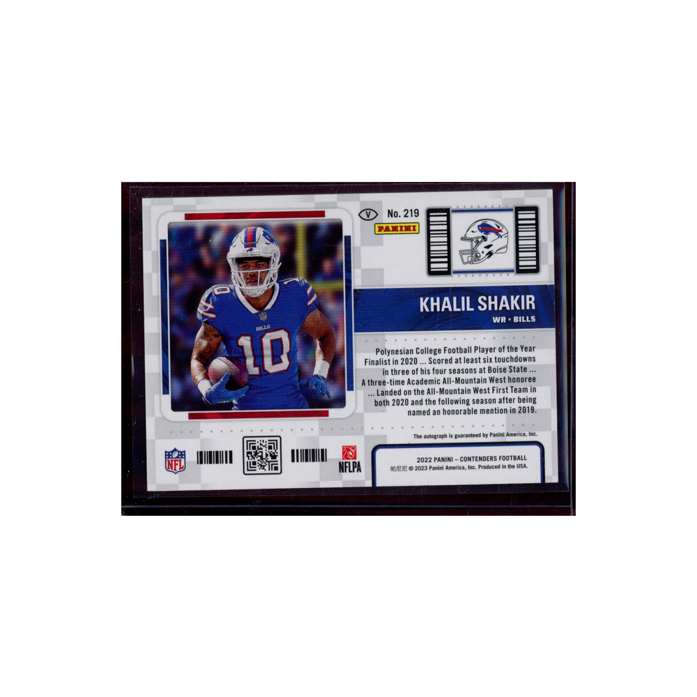 Khalil Shakir 2022 Panini Contenders Football Rookie Ticket Variation Auto