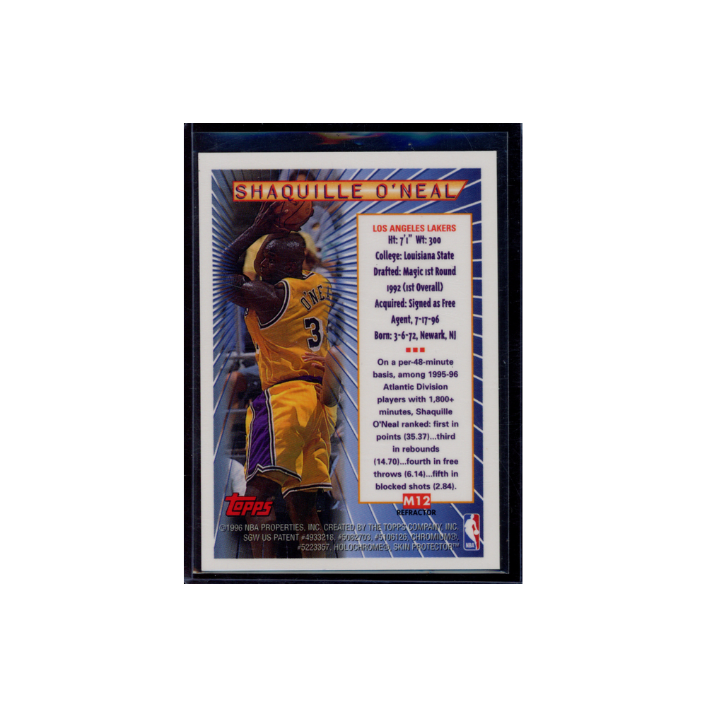 Shaquille O'Neal 1996 Topps Mystery Finest Refractor #M12