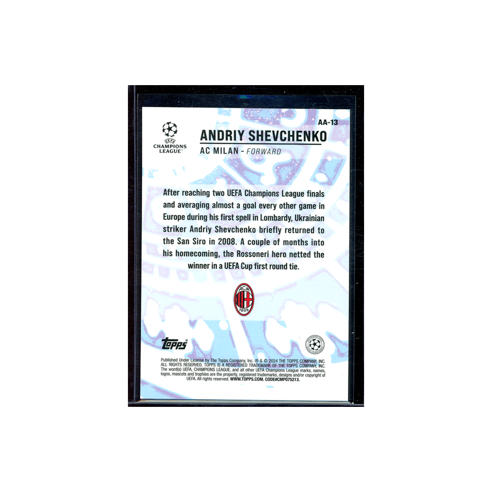 Andriy Shevchenko 2023-24 Topps Merlin Chrome UCC Soccer Ageless Alchemy Red /5