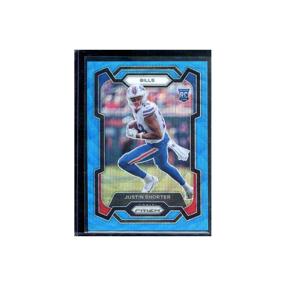 Justin Shorter 2023 Panini Prizm Football Blue Wave Prizm Rookie /199
