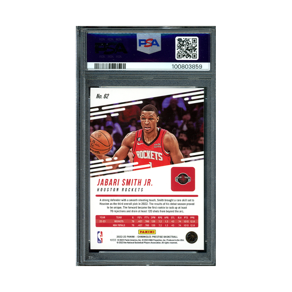 Jabari Smith 2022 Panini Chronicles Basketball Asia Lucky Envelopes /8 Rookie PSA 10
