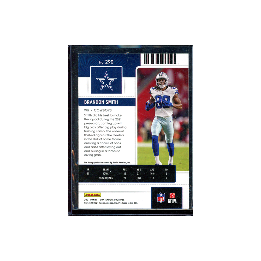 Brandon Smith 2021 Panini Contenders Football Rookie Ticket Auto
