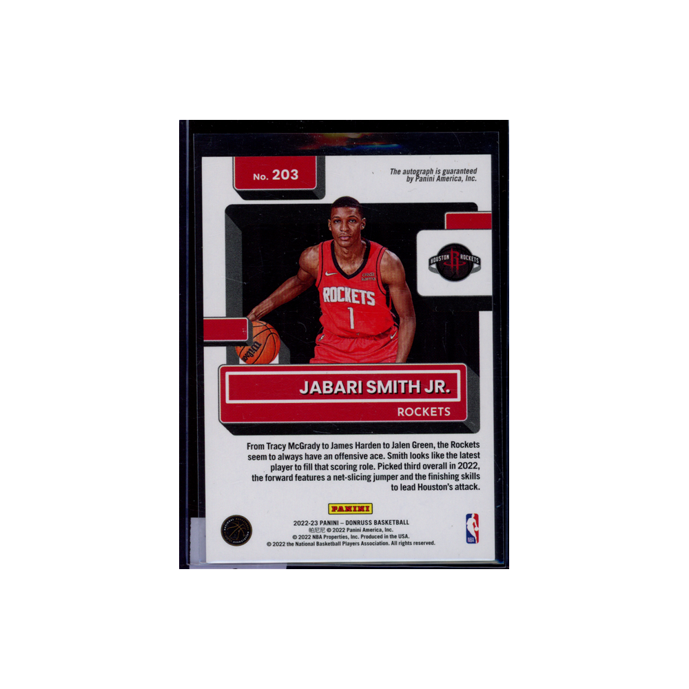 Jabari Smith Jr. 2022-23 Panini Donruss Basketball Rated Rookie Auto Blue Laser /25