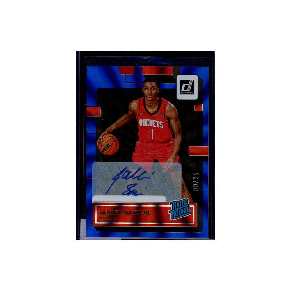 Jabari Smith Jr. 2022-23 Panini Donruss Basketball Rated Rookie Auto Blue Laser /25