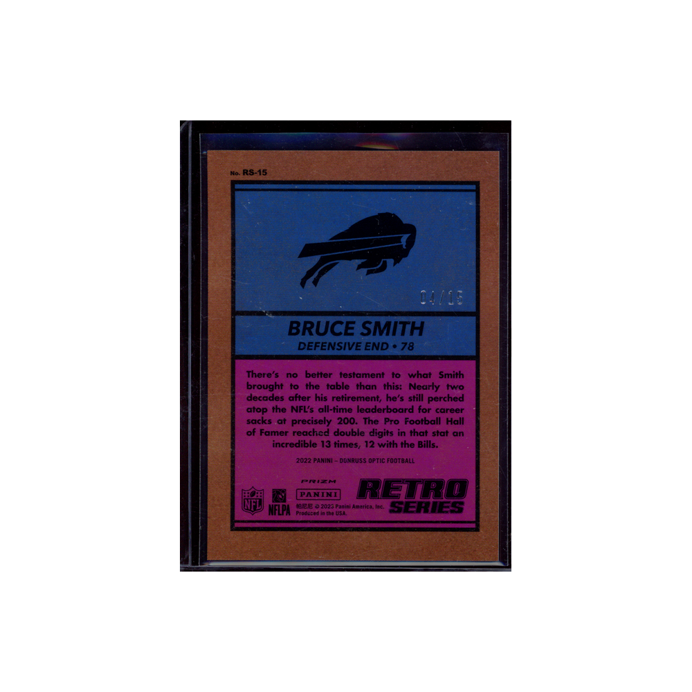 Bruce Smith 2022 Panini Donruss Optic Football Retro Series Blue Ice /15