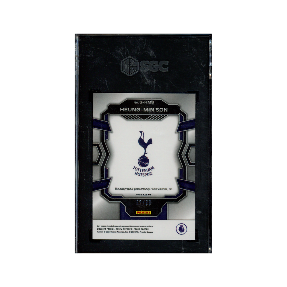 Heung-Min Son 2023-24 Panini Prizm Premier League Soccer Silver Prizm Auto /99 SGC 9.5/10