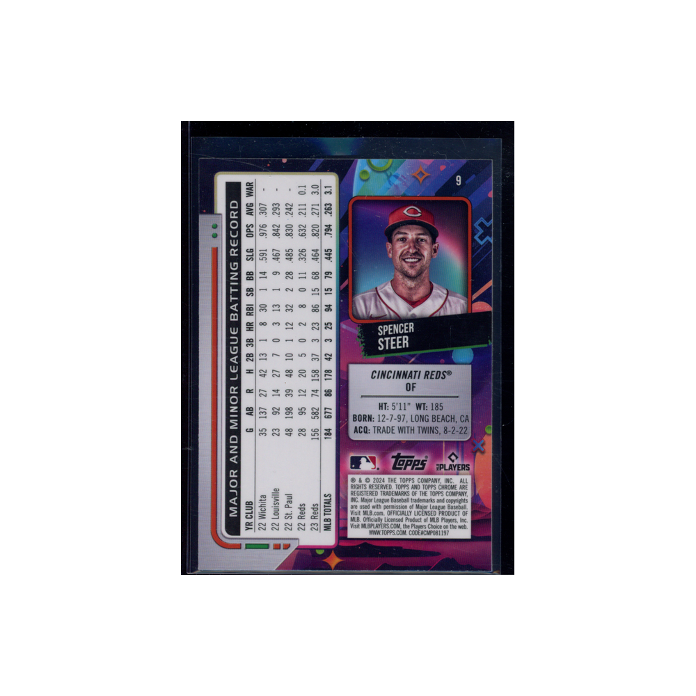 Spencer Steer 2024 Topps Cosmic Chrome Baseball Gold /50