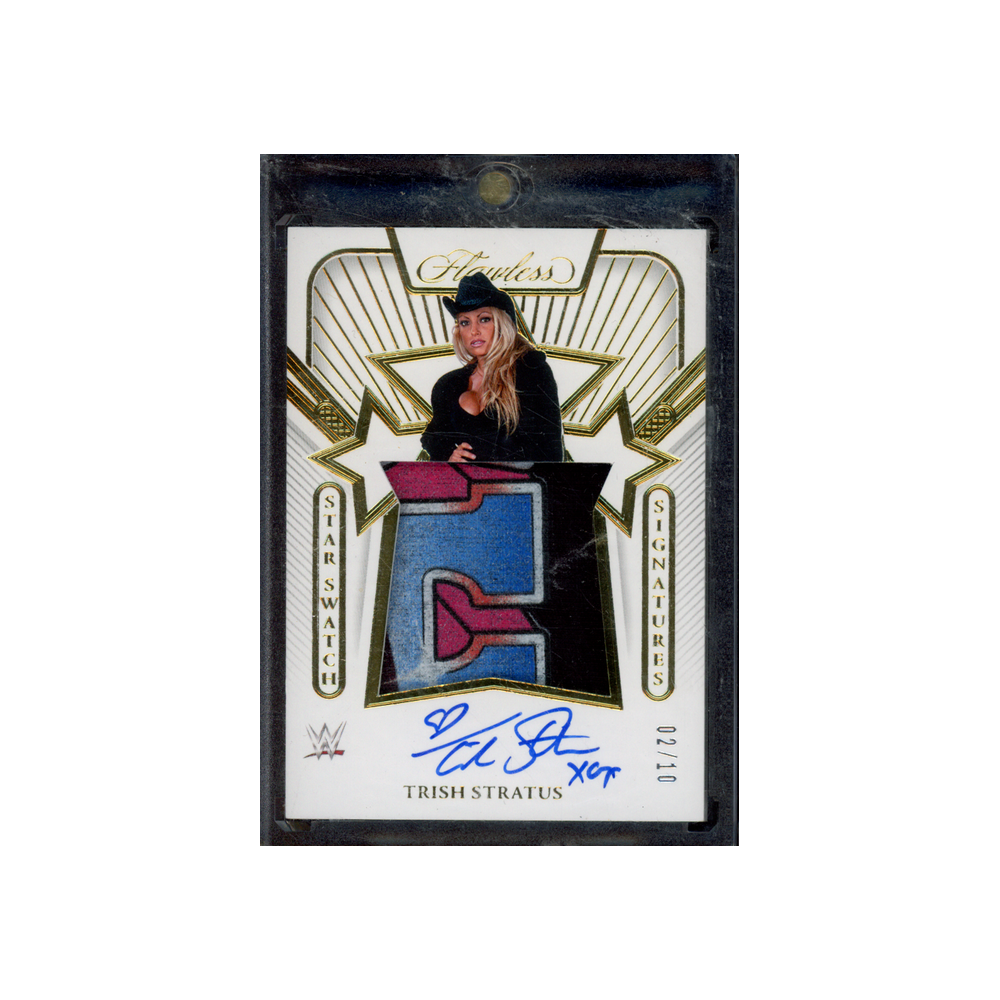 Trish Stratus 2024 Panini Flawless WWE Star Swatch Signatures Gold /10