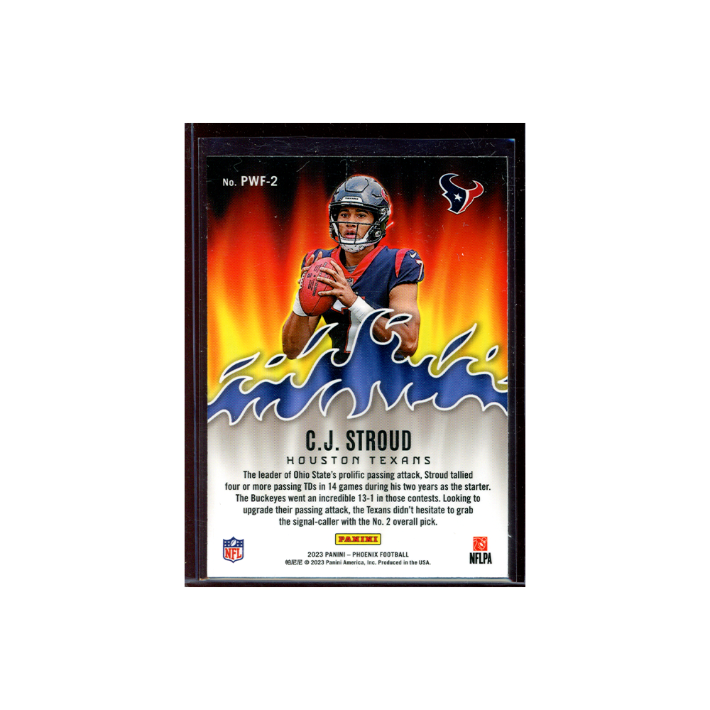 CJ Stroud 2023 Panini Phoenix Football Rookie Playing With Fire