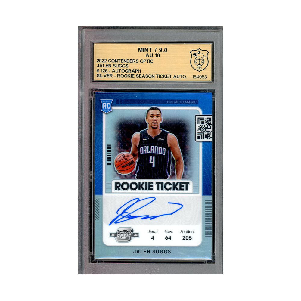 Jalen Suggs 2021-22 Panini Contenders Optic Basketball Rookie Ticket Auto Silver GSG 9/10