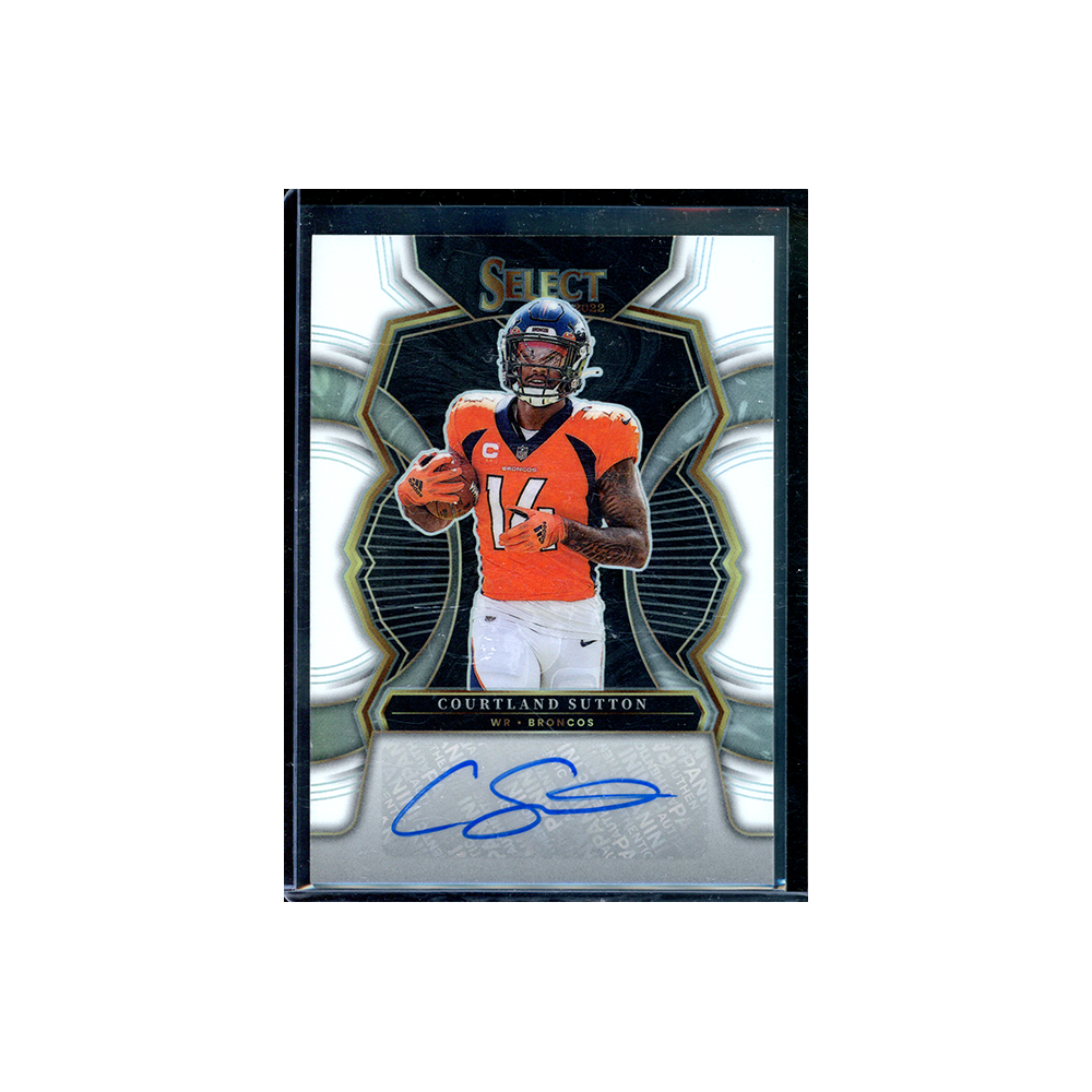 Courtland Sutton 2022 Panini Select Football Auto White /30