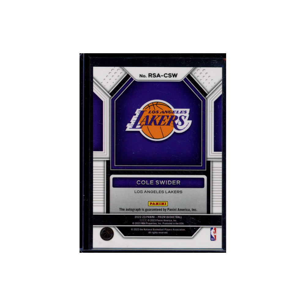 Cole Swider 2022-23 Panini Prizm Basketball Rookie Auto