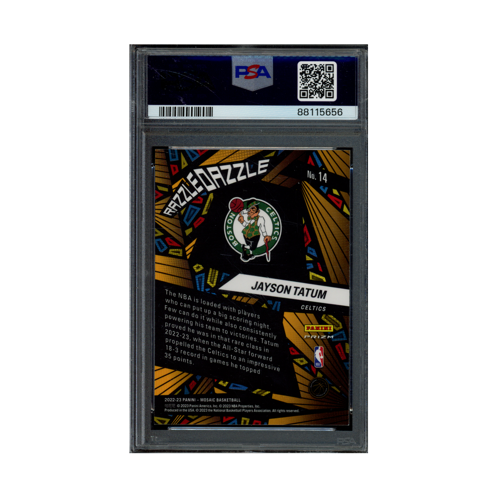 Jayson Tatum 2022 Panini Mosaic Basketball Razzle Dazzle PSA 10
