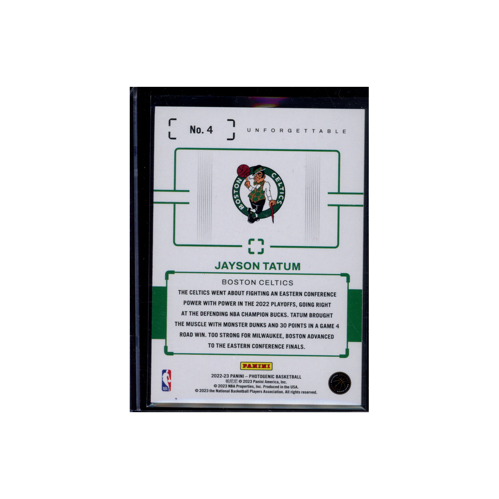 Jayson Tatum 2022-23 Panini Photogenic Basketball Unforgettable Diamond /75