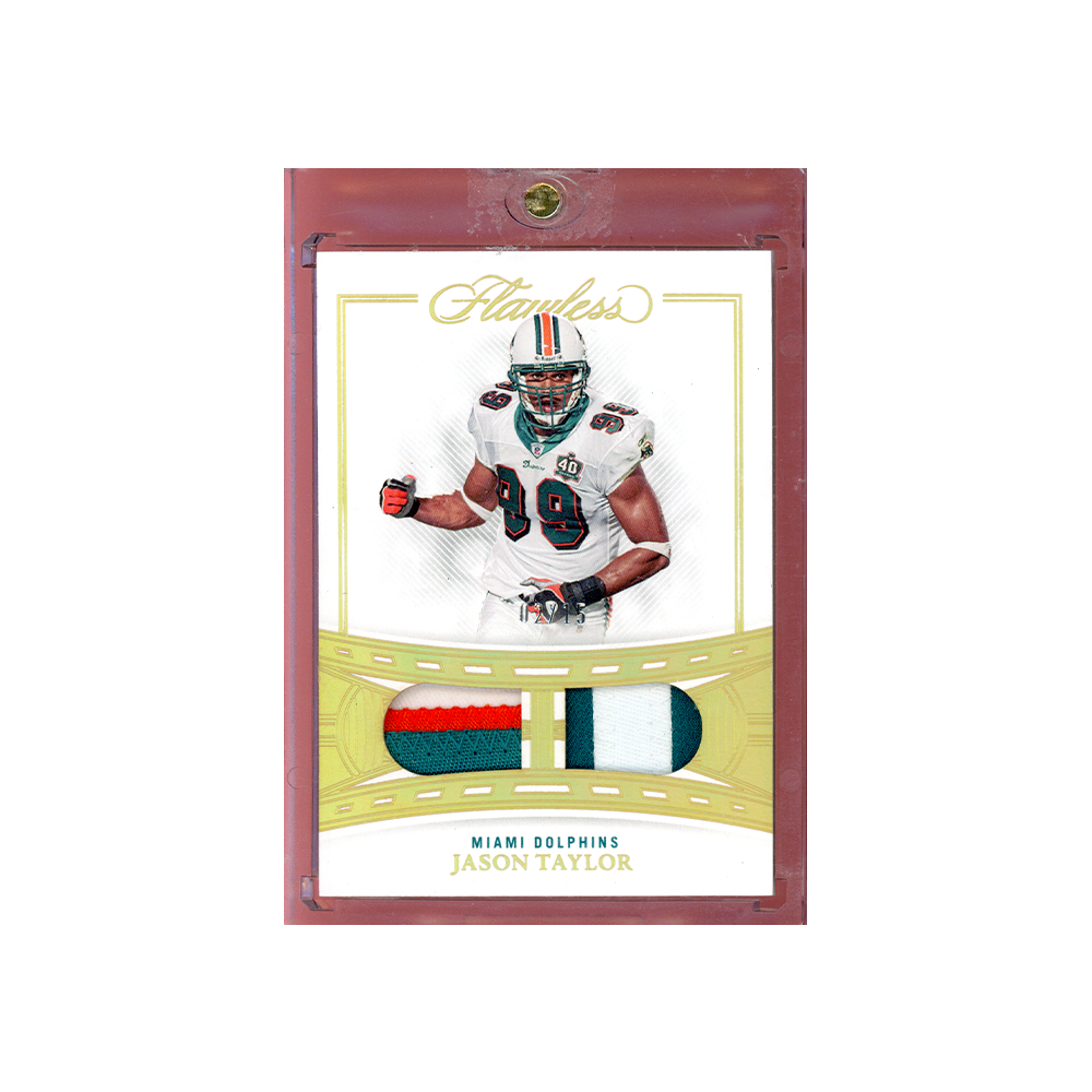 Jason Taylor 2022 Panini Flawless Football Patch Gold /15