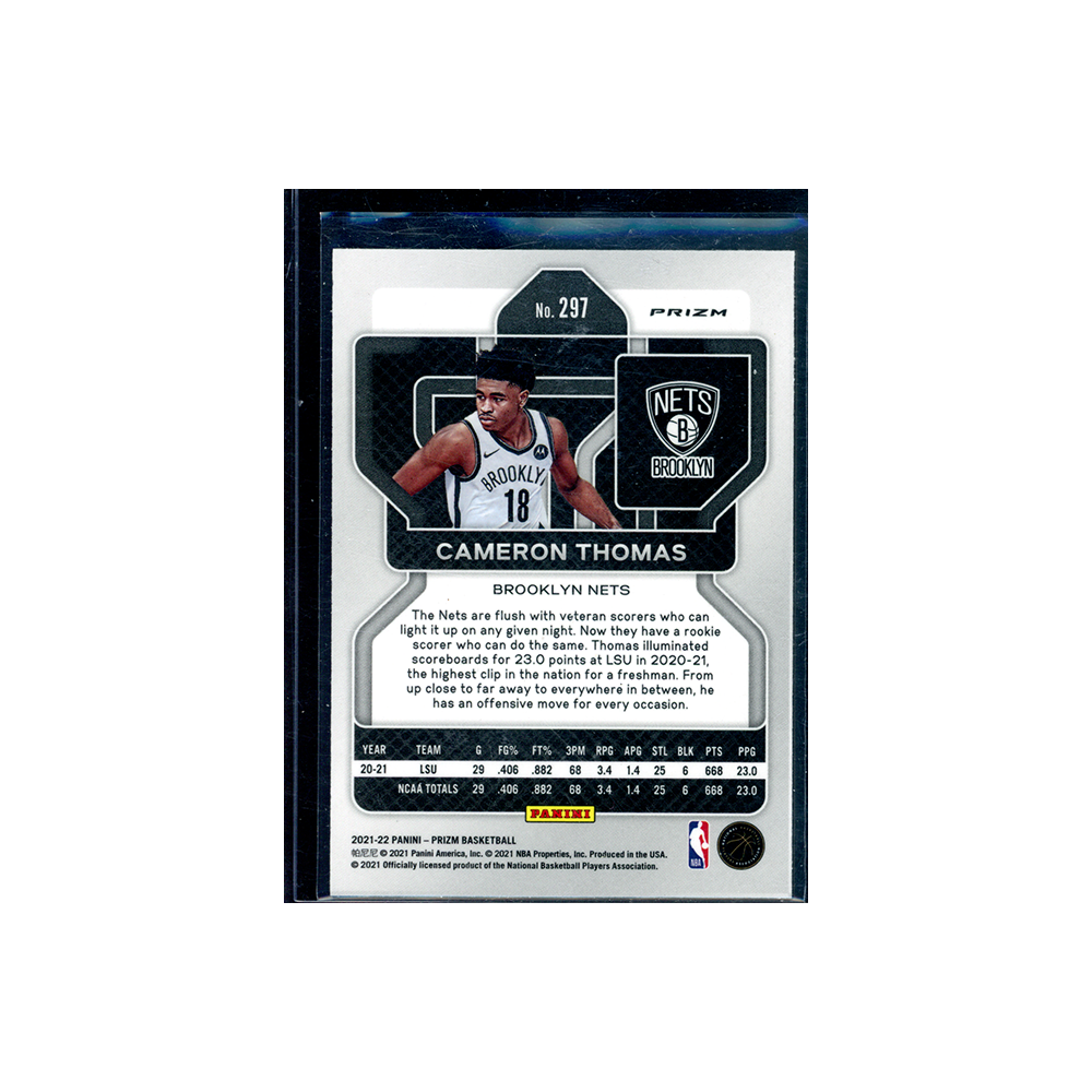 Cameron Thomas 2021-22 Panini Prizm Basketball Red White Blue Prizm Rookie
