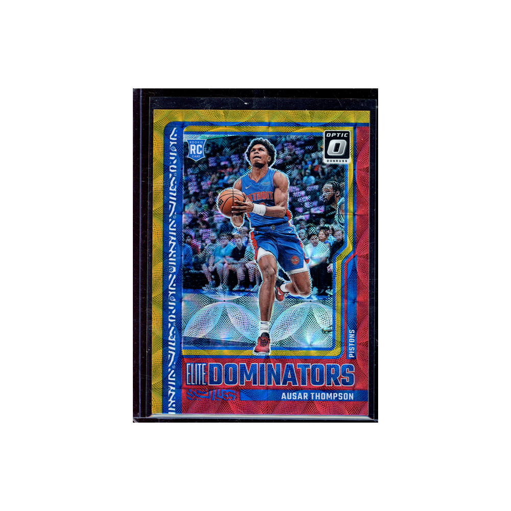 Ausar Thompson 2023-24 Panini Donruss Optic Basketball Elite Dominators Red / Gold International /99