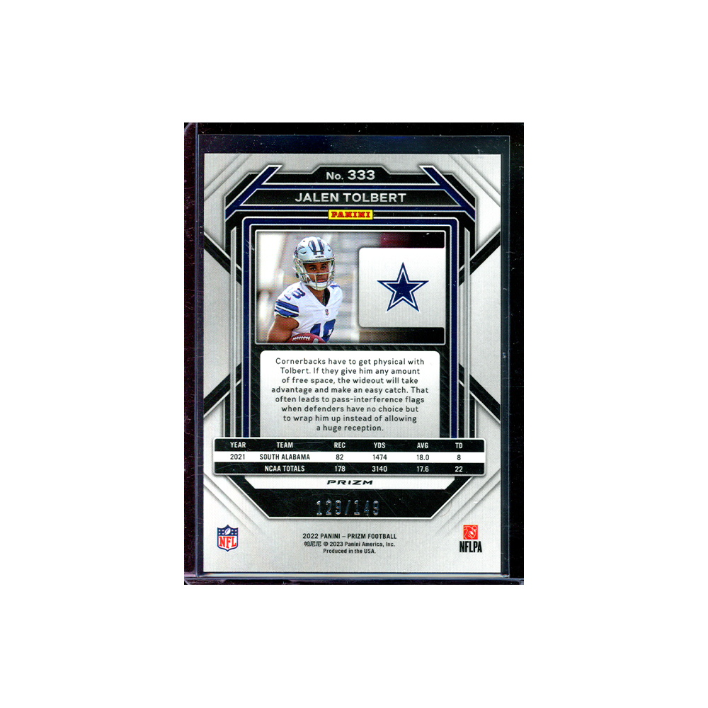 Jalen Tolbert 2022 Panini Prizm Football Red Wave Prizm Rookie /149