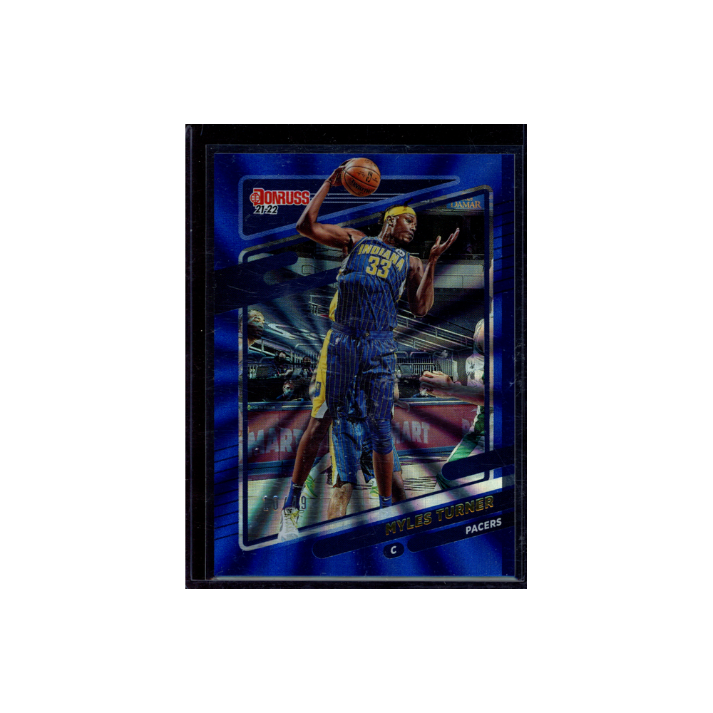Myles Turner 2021-22 Panini Donruss Basketball Blue Laser /49