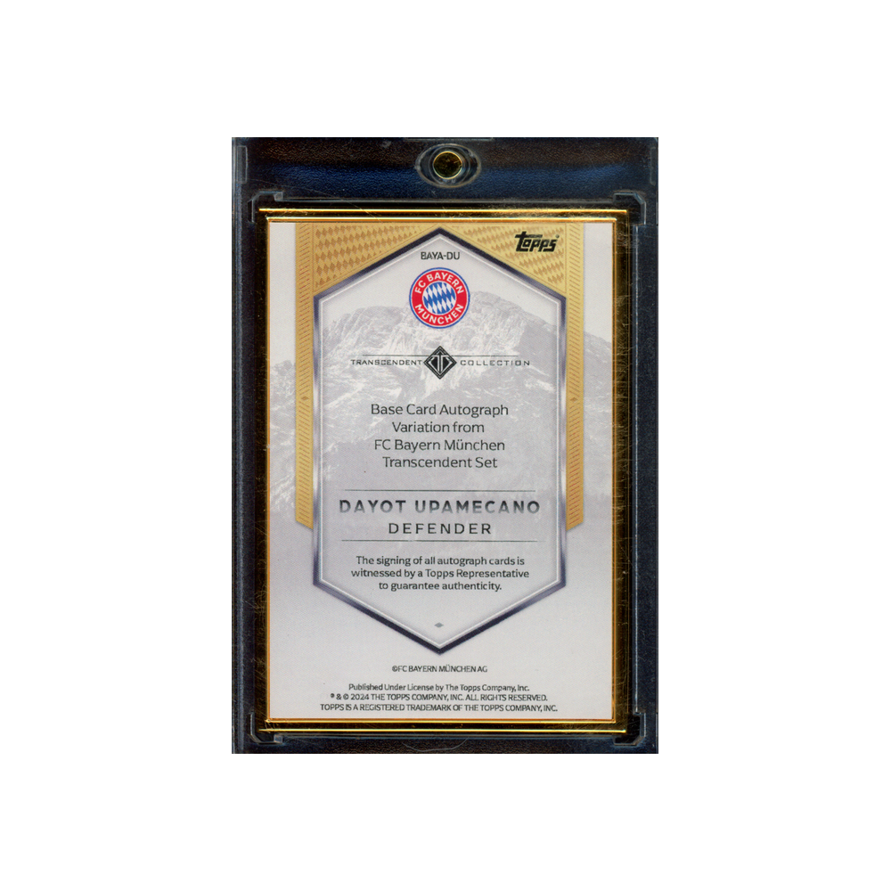 Dayot Upamecano 2024 Topps Transcendent Variation Auto Framed Red /5