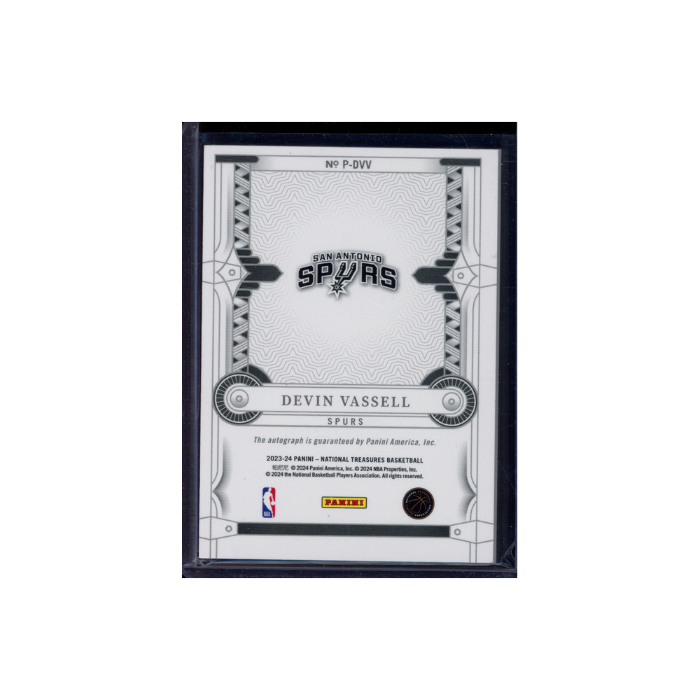 Devin Vassell 2023-24 Panini National Treasures Penmanship Auto Red /8
