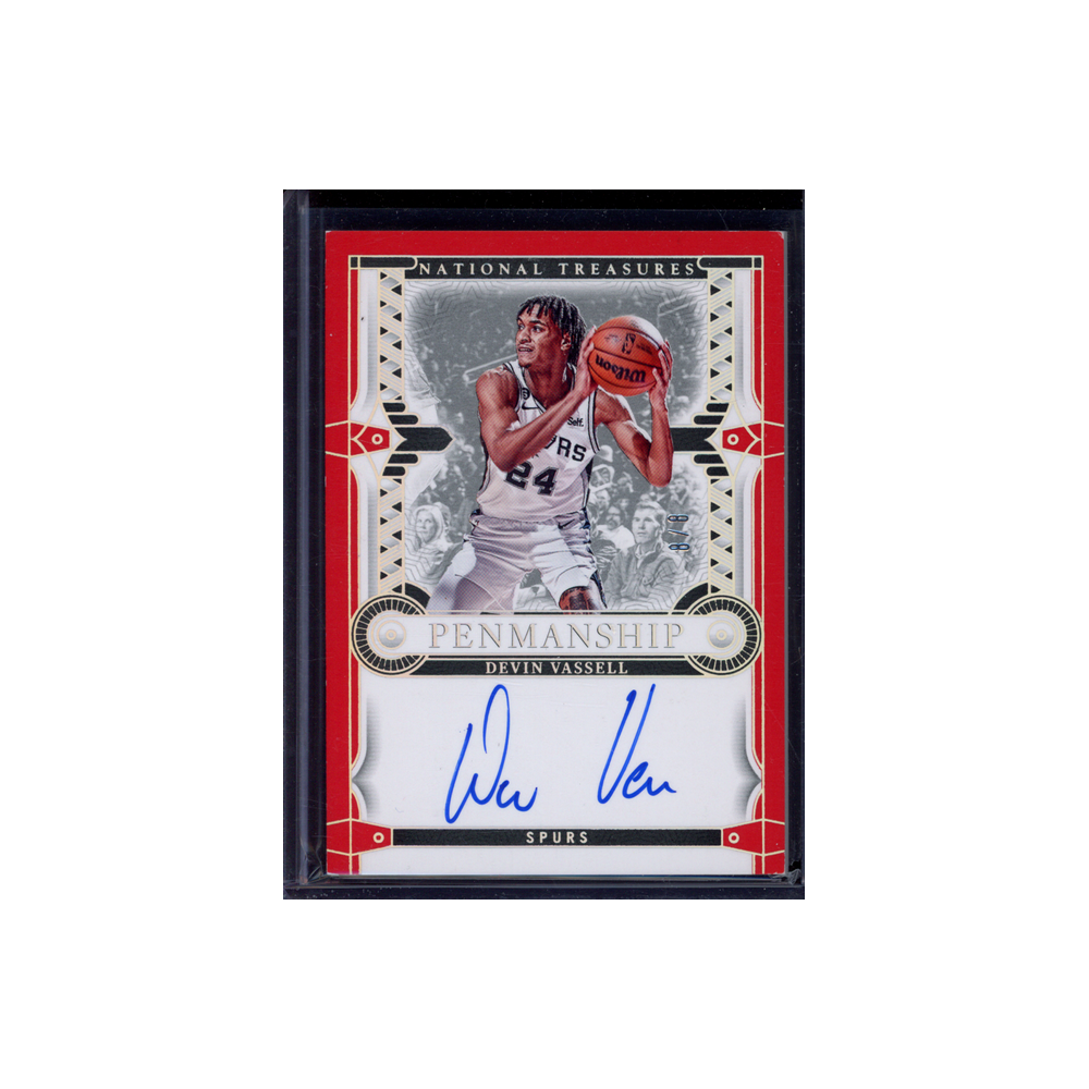 Devin Vassell 2023-24 Panini National Treasures Penmanship Auto Red /8