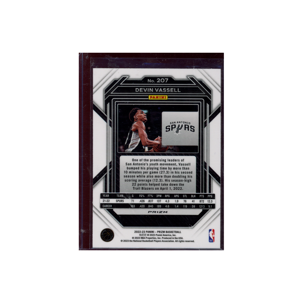 Devin Vassell 2022-23 Panini Prizm Basketball Tiger Stripe Prizm