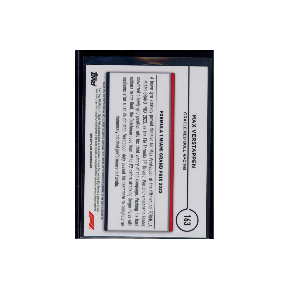 Max Verstappen 2024 Topps Chrome F1 Driver of the Day /299
