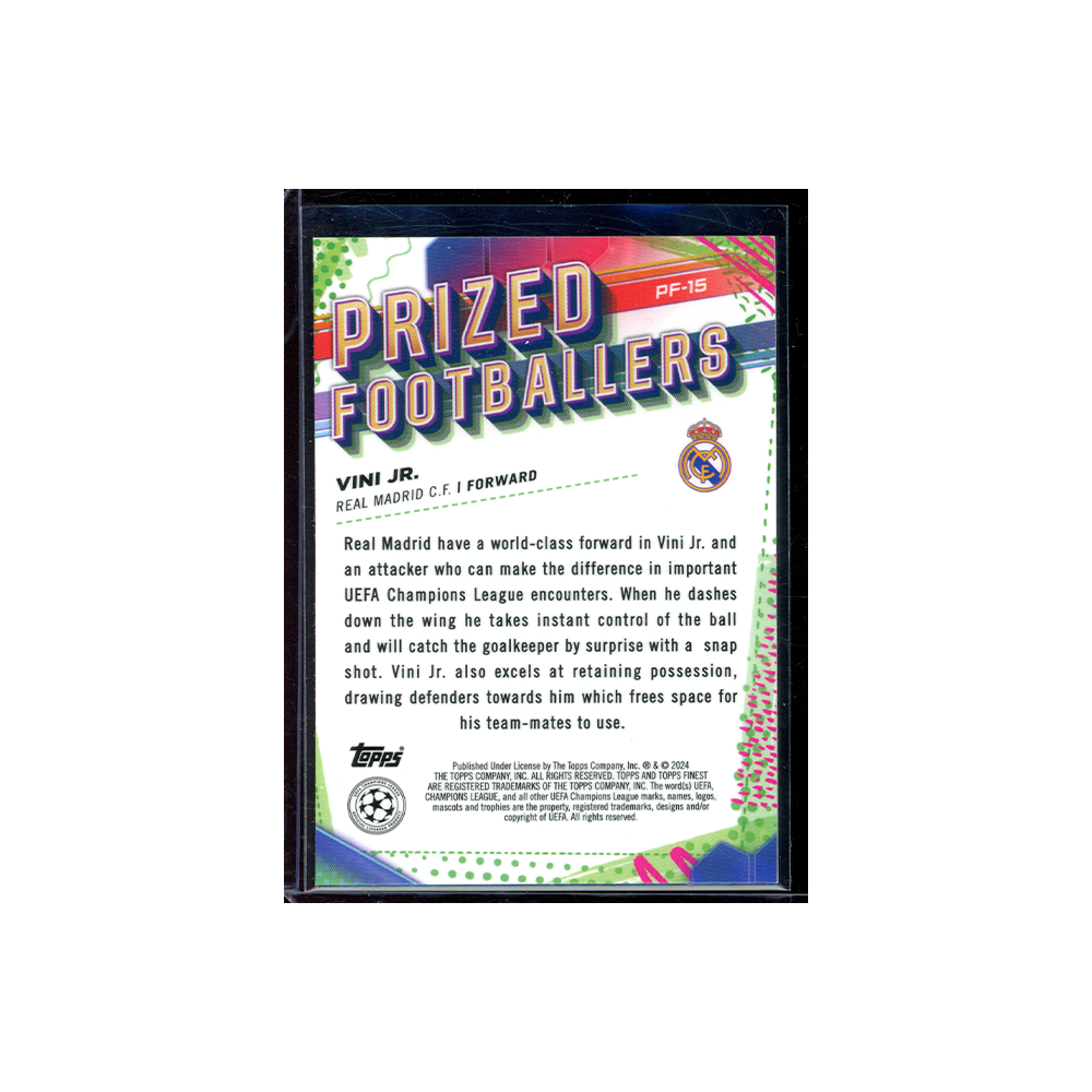 Vini Jr. 2023-24 Topps Finest UCC Soccer Prized Footballers
