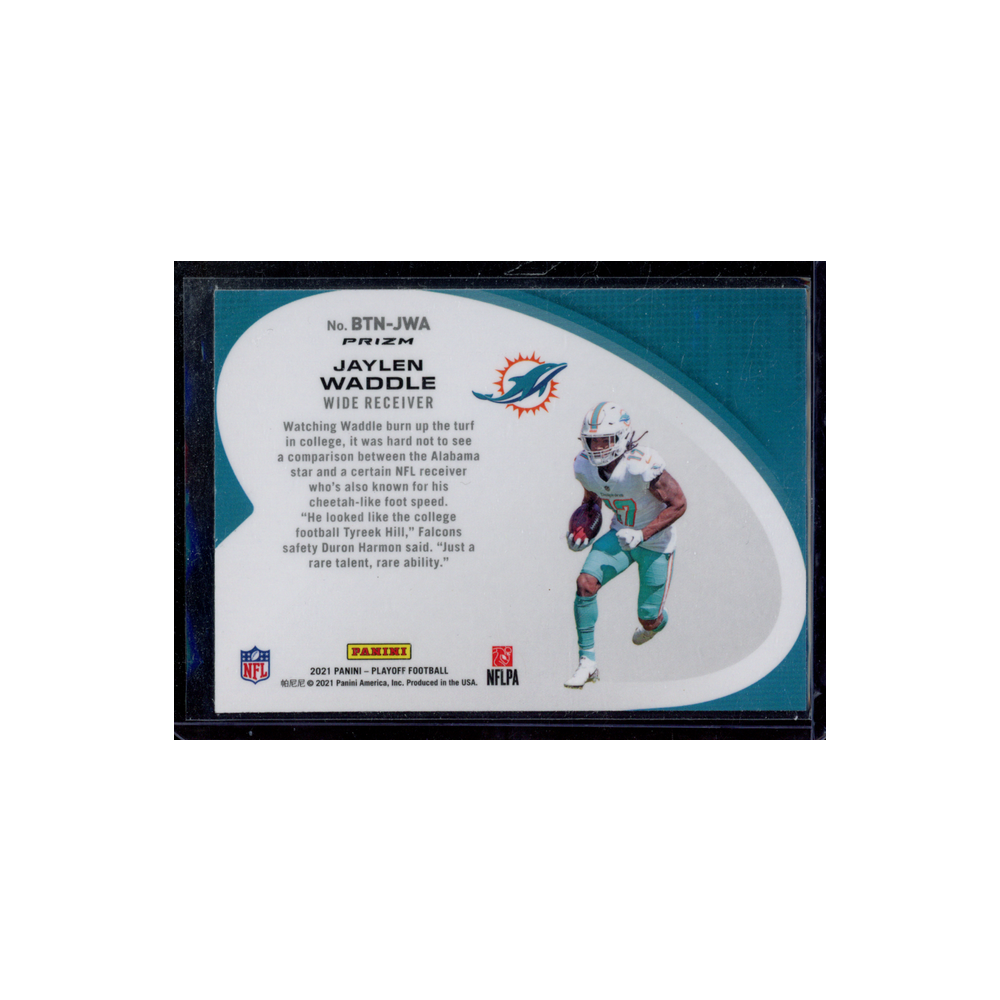 Jaylen Waddle 2021 Panini Playoff Football Rookie Behind the Numbers Purple