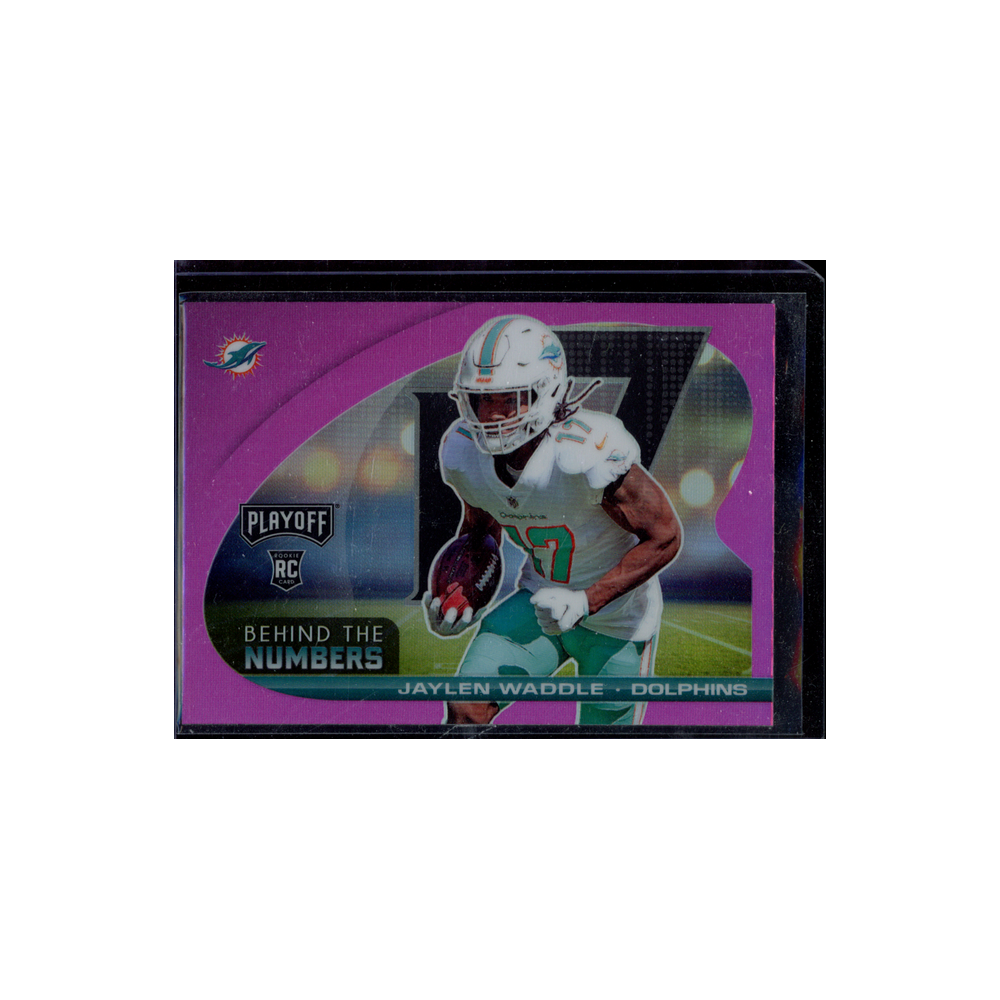 Jaylen Waddle 2021 Panini Playoff Football Rookie Behind the Numbers Purple