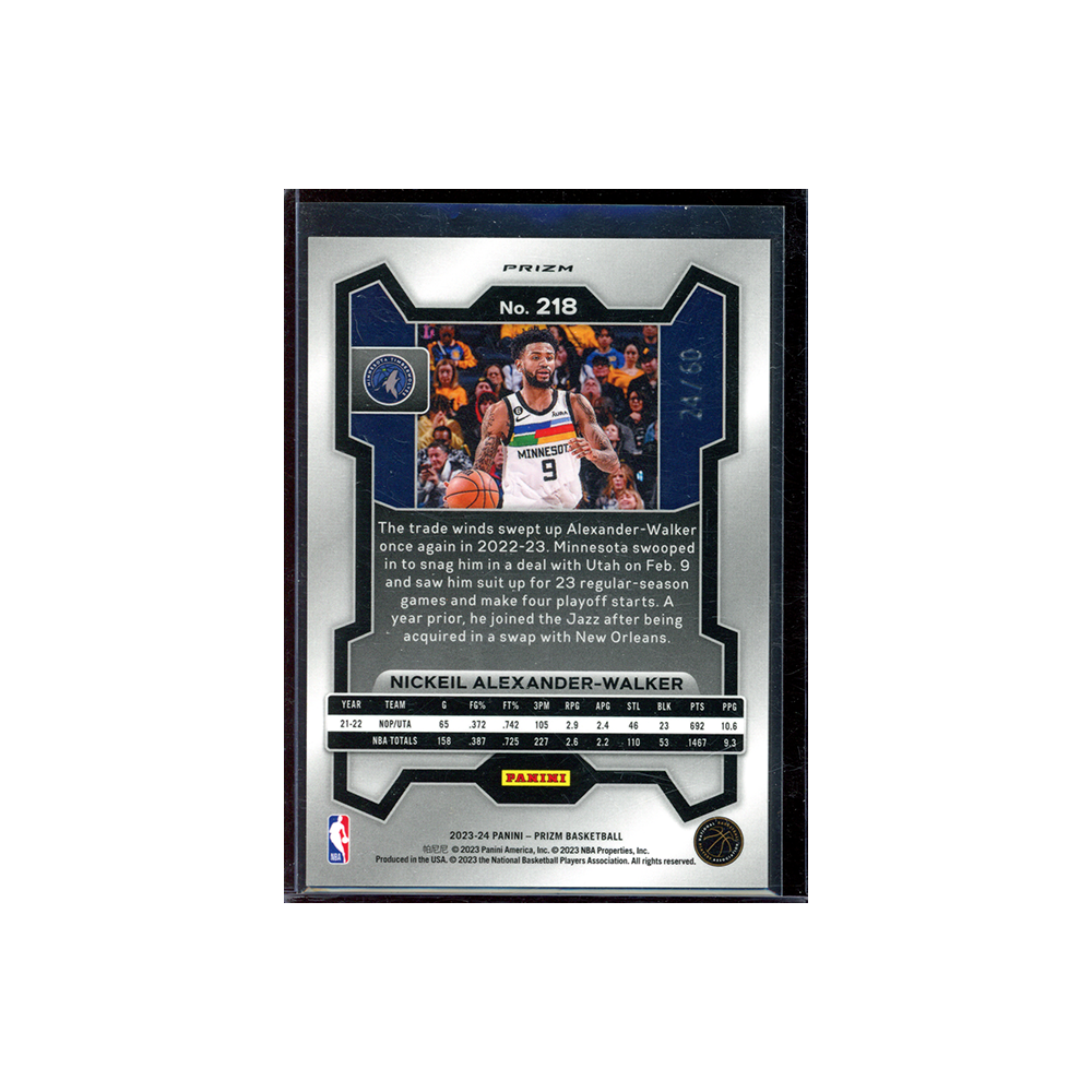 Nickeil Alexander-Walker 2023-24 Panini Prizm Basketball Orange Wave /60