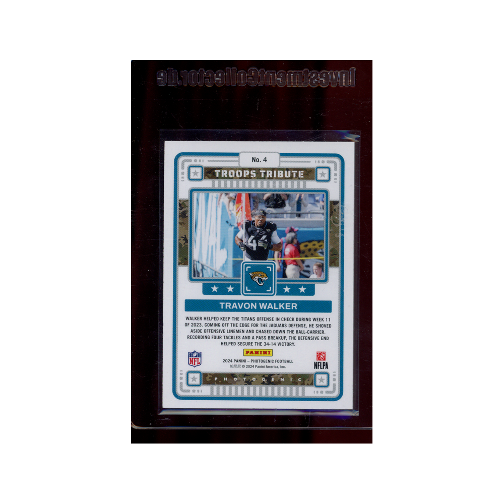 Travon Walker 2024 Panini Photogenic Football Troops Tribute /75